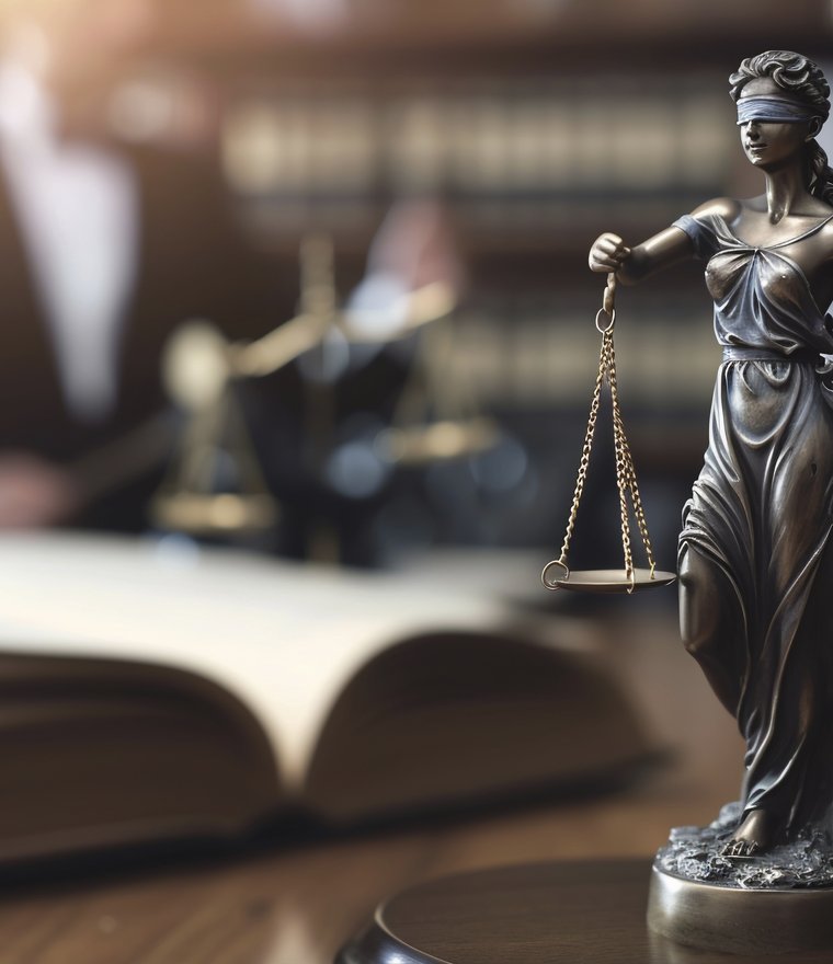 Scales of justice in the firm's Edinburg office